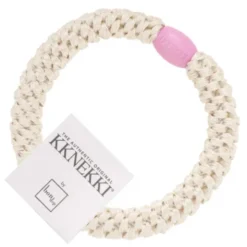 Haargummi KKNEKKI - elfenbein/pinke Perle