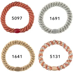 Haargummi KKNEKKI 4er-Set Bundle 11 - terracotta, silber & beige