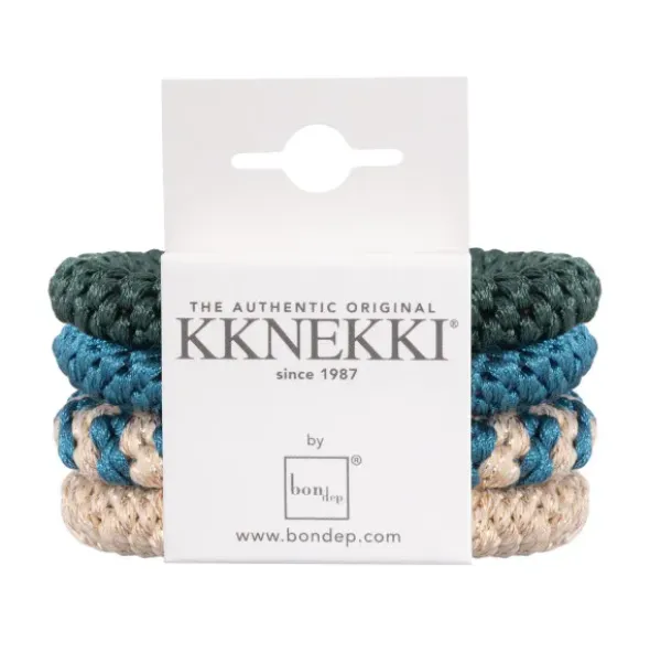 Haargummi KKNEKKI 4er-Set Bundle 54 - petrolblau, beige & grün