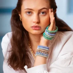 Haargummi KKNEKKI 4er-Set Bundle 54 - petrolblau, beige & grün