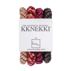 Haargummi KKNEKKI 4er-Set Bundle 31 - braun & bordeaux gold