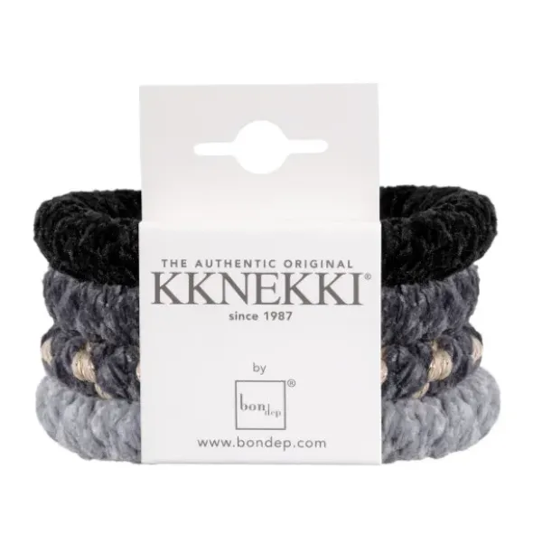 Haargummi KKNEKKI 4er-Set Bundle 56 - Samt grau & schwarz