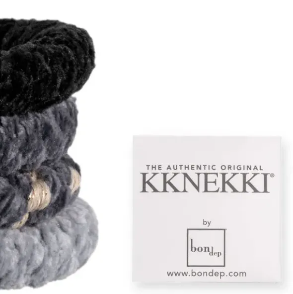 Haargummi KKNEKKI 4er-Set Bundle 56 - Samt grau & schwarz