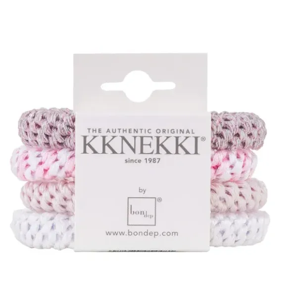 Haargummi KKNEKKI 4er-Set Bundle 49 - rosa & weiß