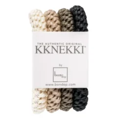 Haargummi KKNEKKI 4er-Set Bundle 20 - schwarz, beige & elfenbein weiß