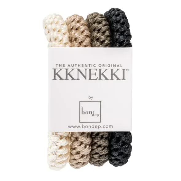 Haargummi KKNEKKI 4er-Set Bundle 20 - schwarz, beige & elfenbein weiß