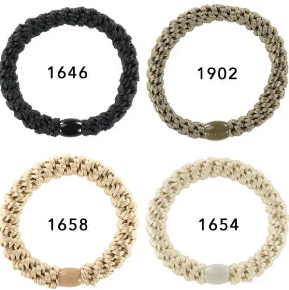 Haargummi KKNEKKI 4er-Set Bundle 20 - schwarz, beige & elfenbein weiß