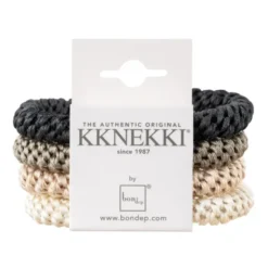 Haargummi KKNEKKI 4er-Set Bundle 20 - schwarz, beige & elfenbein weiß