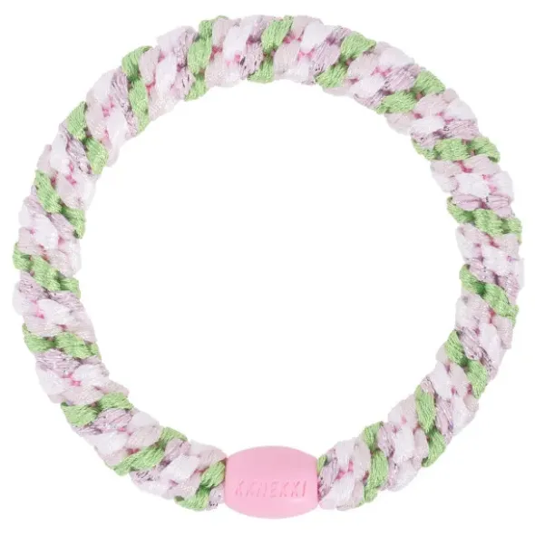 Haargummi KKNEKKI - Mix grass green pink glitter