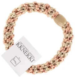 Haargummi KKNEKKI - peach coral beige glitter