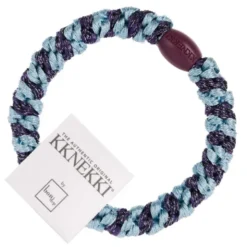 Haargummi KKNEKKI - seablue dark purple glitter gestreift