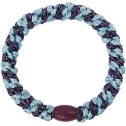 Haargummi KKNEKKI - seablue dark purple glitter gestreift