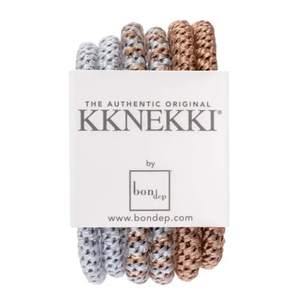 Haargummi KKNEKKI Slim 6er-Set - bundle 8 silber, hellbraun, glitter mix
