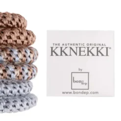 Haargummi KKNEKKI Slim 6er-Set - bundle 8 silber, hellbraun, glitter mix