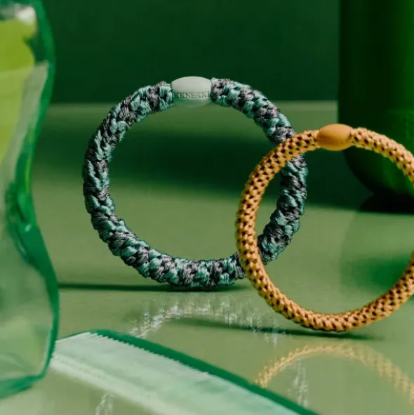 Haargummi KKNEKKI - teal stahlgrau glitter gestreift