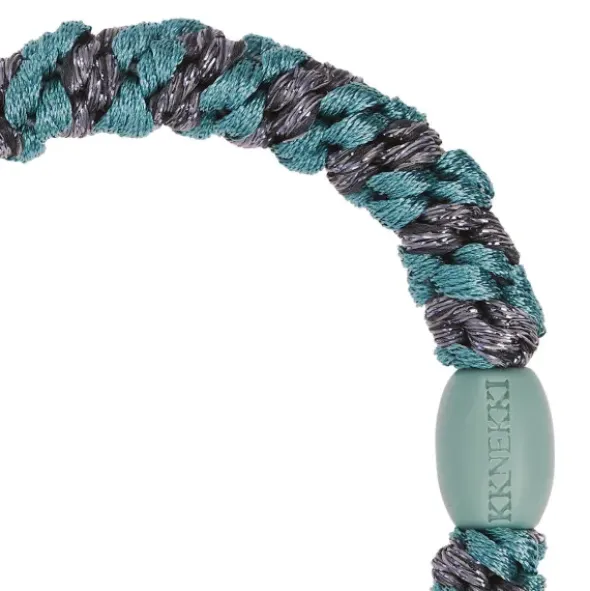 Haargummi KKNEKKI - teal stahlgrau glitter gestreift