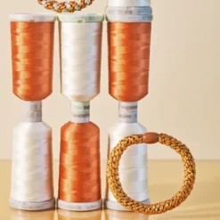 Haargummi KKNEKKI - terracotta orange glitter