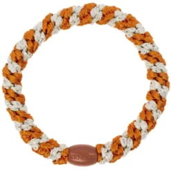 Haargummi KKNEKKI - terracotta elfenbein glitter gestreift