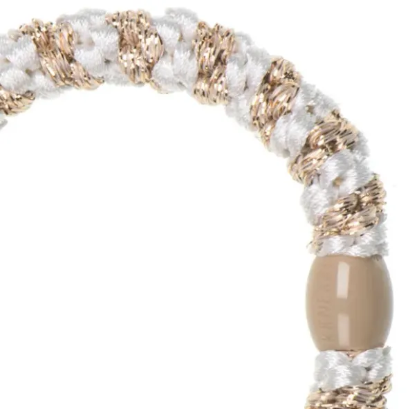 Haargummi KKNEKKI - weiß beige glitter gestreift