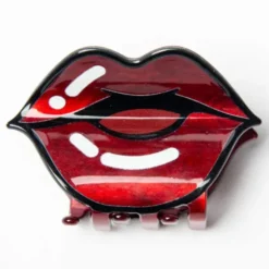 Haarklammer Lippen rot - Haarclip mit Kussmund 6,5 cm
