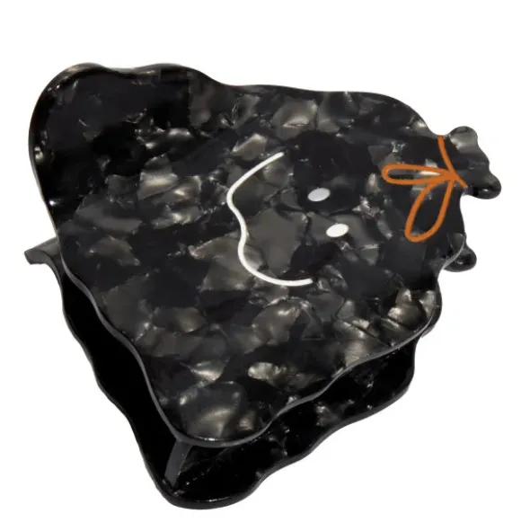 Haarklammer Müllsack schwarz – großer Haarclip 6,5 cm aus Kunststoff