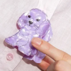 Haarklammer Pudel lila – großer Haarclip 7 cm aus Kunststoff