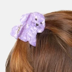 Haarklammer Pudel lila – großer Haarclip 7 cm aus Kunststoff