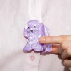 Haarklammer Pudel lila – großer Haarclip 7 cm aus Kunststoff