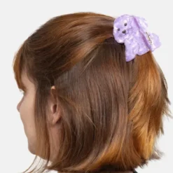 Haarklammer Pudel lila – großer Haarclip 7 cm aus Kunststoff