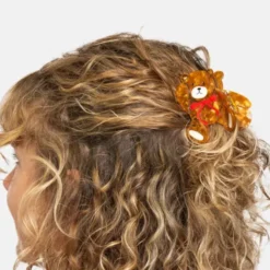Haarklammer Teddy Bär braun – großer Haarclip 7 cm aus Kunststoff