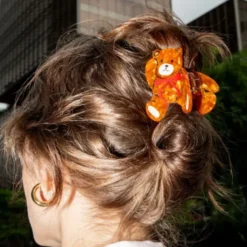 Haarklammer Teddy Bär braun – großer Haarclip 7 cm aus Kunststoff
