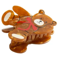 Haarklammer Teddy Bär braun – großer Haarclip 7 cm aus Kunststoff