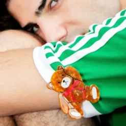 Haarklammer Teddy Bär braun – großer Haarclip 7 cm aus Kunststoff