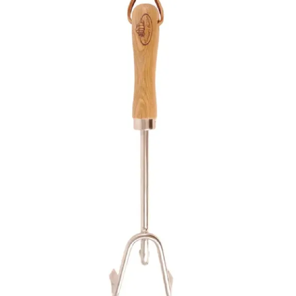 Handharke mit Holzgriff, Edelstahl