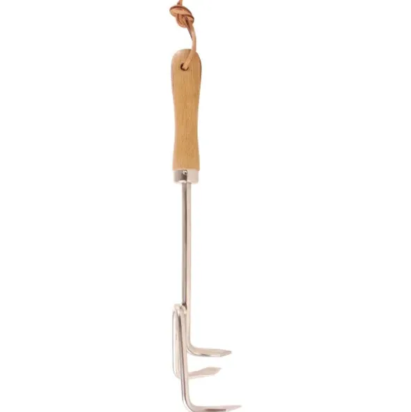 Handharke mit Holzgriff, Edelstahl