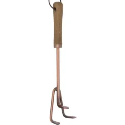Handharke mit Holzgriff, Kupfer