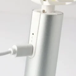 Handventilator FLOW - Akku Ventilator mit Standfuß, silber-lime