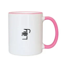 Henkeltasse mit Name - Namenstasse rosa