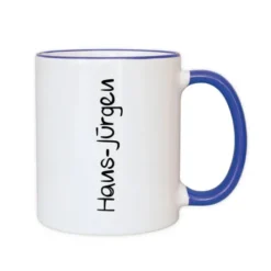 Henkeltasse mit Name - Namenstasse dunkelblau