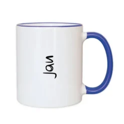 Henkeltasse mit Name - Namenstasse dunkelblau