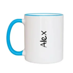 Henkeltasse mit Name - Namenstasse hellblau
