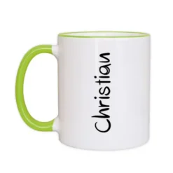 Henkeltasse mit Name - Namenstasse hellgrün