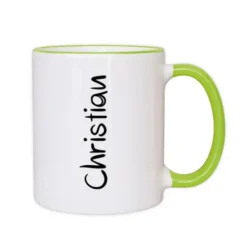 Henkeltasse mit Name - Namenstasse hellgrün