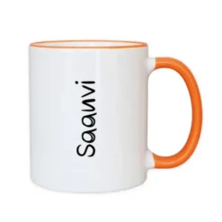 Henkeltasse mit Name - Namenstasse orange