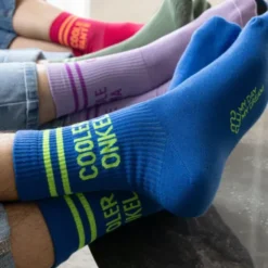 Herrensocken Cooler Onkel Gr. 40-43 blaue Socken mit Schriftzug für coole Onkels