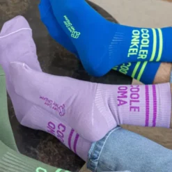 Herrensocken Cooler Onkel Gr. 40-43 blaue Socken mit Schriftzug für coole Onkels