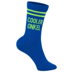 Herrensocken Cooler Onkel Gr. 43-46 blaue Socken mit Schriftzug für coole Onkels