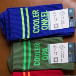 Herrensocken Cooler Onkel Gr. 43-46 blaue Socken mit Schriftzug für coole Onkels