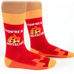 Herrensocken Pizza Motiv - Spruchsocken "Your Are a Hotslice" Gr. 39-46