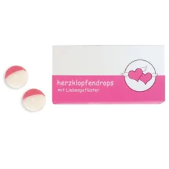 Herzklopfendrops mit Beipackzettel für Liebesgeflüster